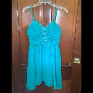 Teal Cocktail Dress with Sequins